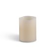 Everlasting Glow Bisque Vanilla Scent Wavy Edge Pillar Flameless Flickering Candle on Sale