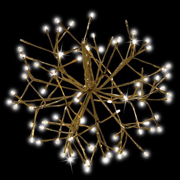 Celebrations Platinum LED Warm White Shimmer Sphere 16 in. Hanging Decor Discount