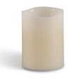 Everlasting Glow Bisque Vanilla Scent Wavy Edge Pillar Flameless Flickering Candle on Sale