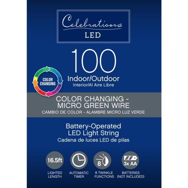 Celebrations LED Micro Dot Fairy Multicolored Warm White 100 ct String Christmas Lights 16.5 ft. Sale