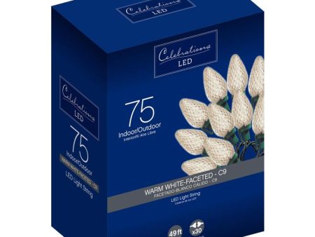 Celebrations LED C9 Warm White 75 ct String Christmas Lights 49 ft. For Cheap