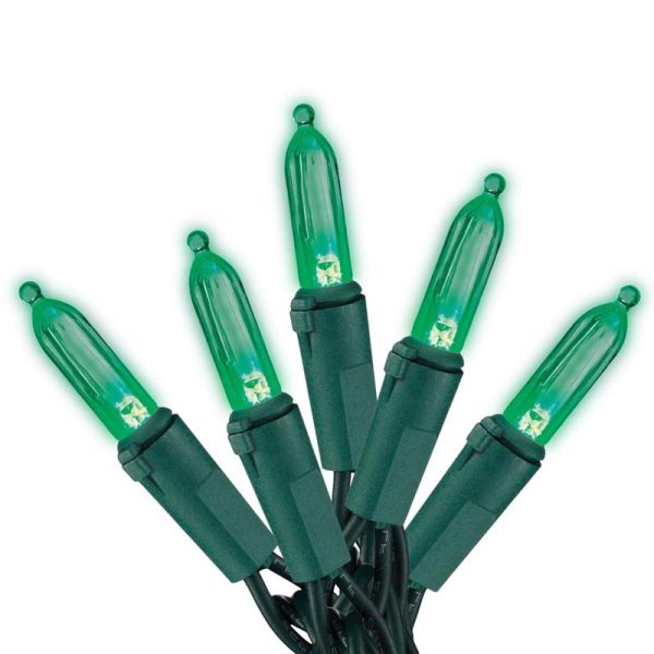 Celebrations Gold LED Mini Green 100 ct String Christmas Lights 33 ft. on Sale