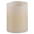 Everlasting Glow Bisque Vanilla Scent Wavy Edge Pillar Flameless Flickering Candle on Sale