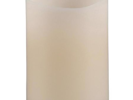 Everlasting Glow Bisque Vanilla Scent Wavy Edge Pillar Flameless Flickering Candle on Sale