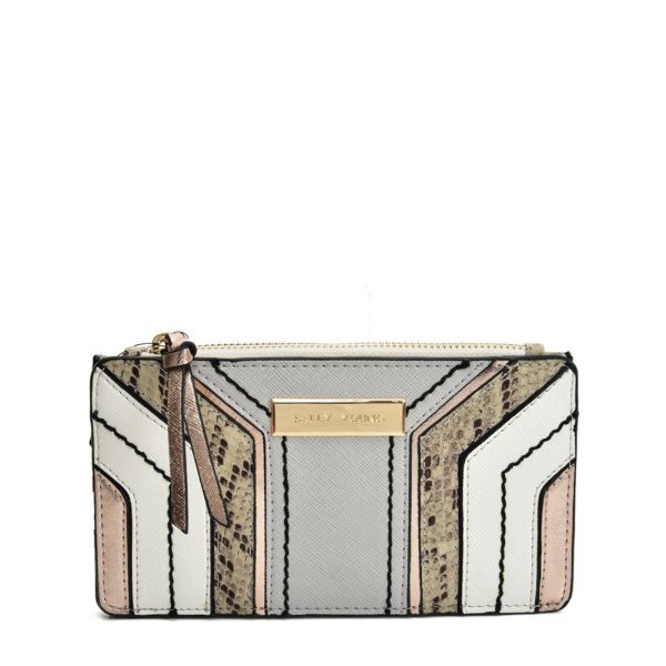 SY5058 GREY - Snake Skin Pattern Wallet With Color Collision Design Sale