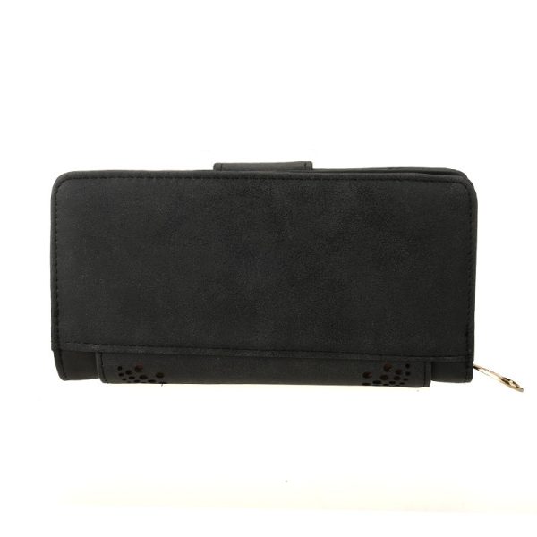 VKP1345-1 Black  -  Multilayer Purse with Hollow Detail Hot on Sale