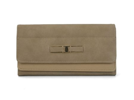 VKP1412 Khaki - Fashion Women Simple Solid Wallet For Sale