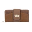 VKP1398 Brown - Fashion Women Metal Button Wallet Online Hot Sale