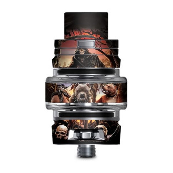 Grim Reaper Pitbull Skulls  Smok TFV8 Big Baby V2 Tank Skin Hot on Sale