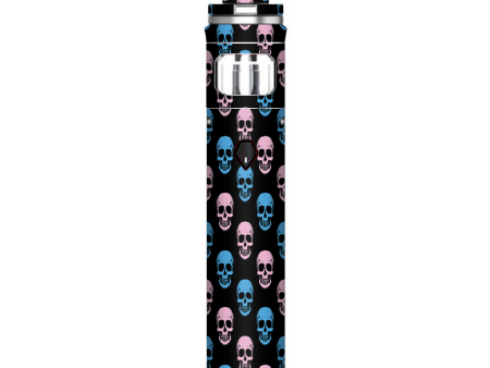 Pink Blue Skulls Black Background Smok Nord AIO Stick Skin For Discount