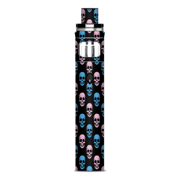 Pink Blue Skulls Black Background Smok Nord AIO Stick Skin For Discount