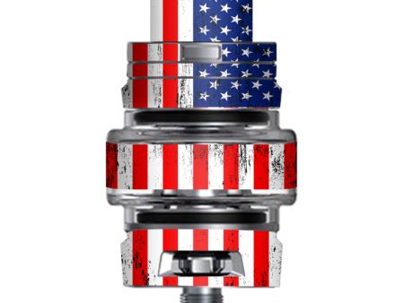 American Flag Distressed Red White Blue Smok TFV8 Big Baby V2 Tank Skin Sale