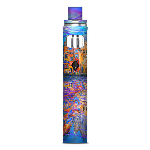 Colorful Oil Painting Water Reflection Town Homes Smok Nord AIO Stick Skin Hot on Sale