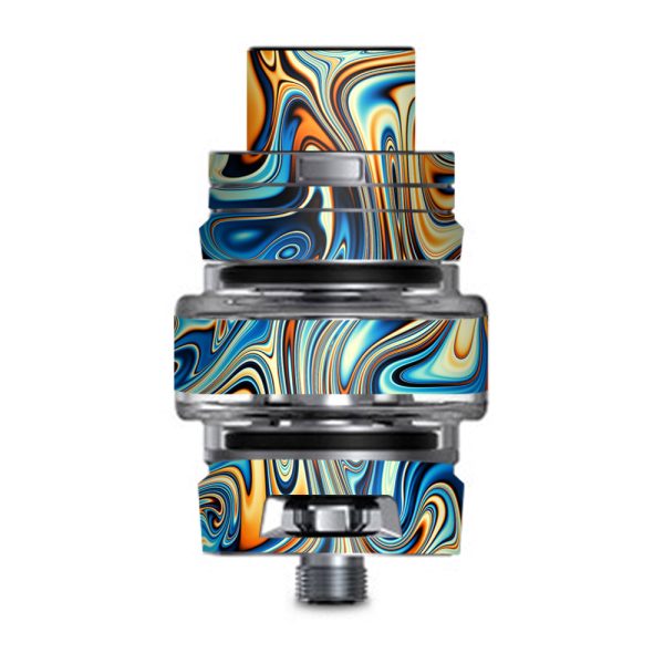 Blue Orange Psychadelic Oil Slick Smok TFV8 Big Baby V2 Tank Skin Hot on Sale