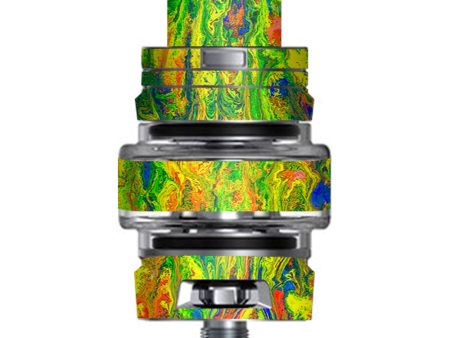 Green Trippy Color Mix Psychedelic Smok TFV8 Big Baby V2 Tank Skin Hot on Sale