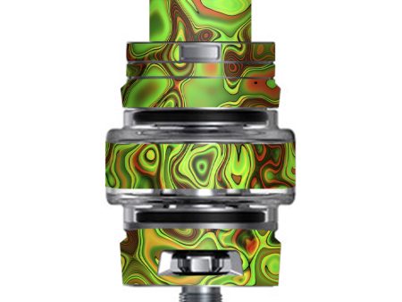 Green Glass Trippy Psychedelic Smok TFV8 Big Baby V2 Tank Skin Online Hot Sale