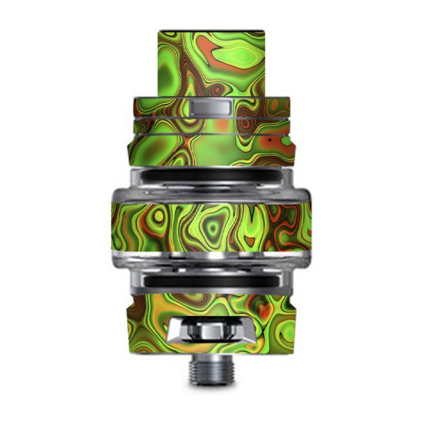 Green Glass Trippy Psychedelic Smok TFV8 Big Baby V2 Tank Skin Online Hot Sale