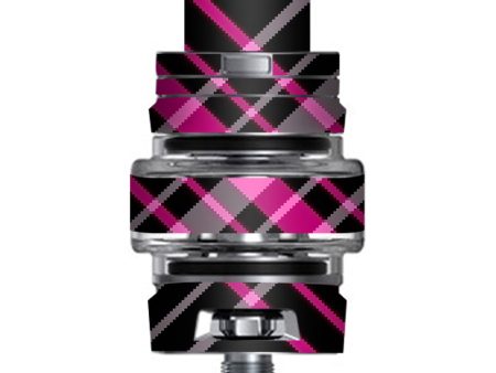 Pink And Black Plaid Smok TFV8 Big Baby V2 Tank Skin Discount