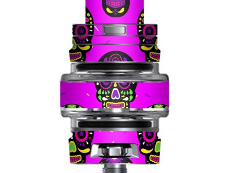 Pink Sugar Skulls Dia De Los Muertos Smok TFV8 Big Baby V2 Tank Skin Cheap