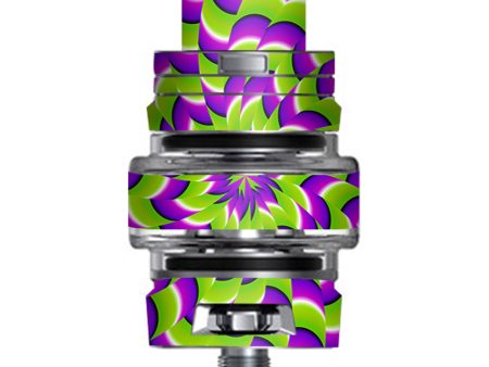 Purple Green Hippy Trippy Psychedelic Motion Swirl Smok TFV8 Big Baby V2 Tank Skin Hot on Sale