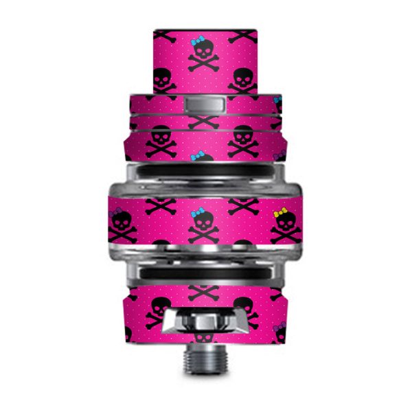 Girl Bow Skulls Feminine Pink  Smok TFV8 Big Baby V2 Tank Skin on Sale