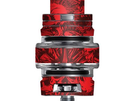 Red Punk Skulls Liberty Spikes Smok TFV8 Big Baby V2 Tank Skin Hot on Sale