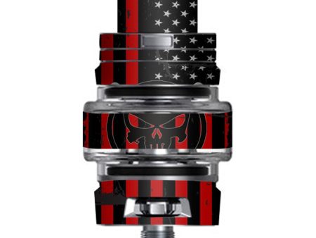 Red American Flag Black Punish Badge Smok TFV8 Big Baby V2 Tank Skin For Discount