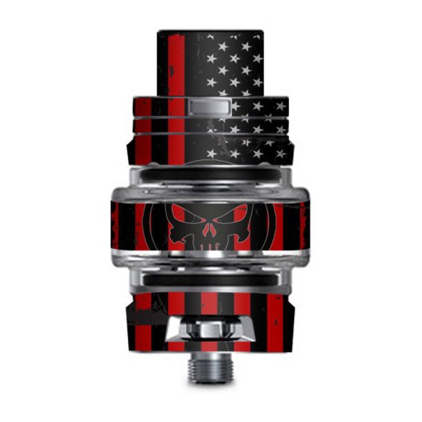 Red American Flag Black Punish Badge Smok TFV8 Big Baby V2 Tank Skin For Discount