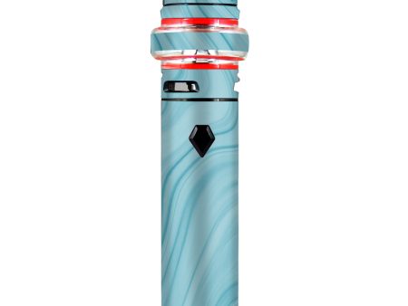 Teal Blue Ice Marble Swirl Glass Smok stick V9 Max Skin Online now