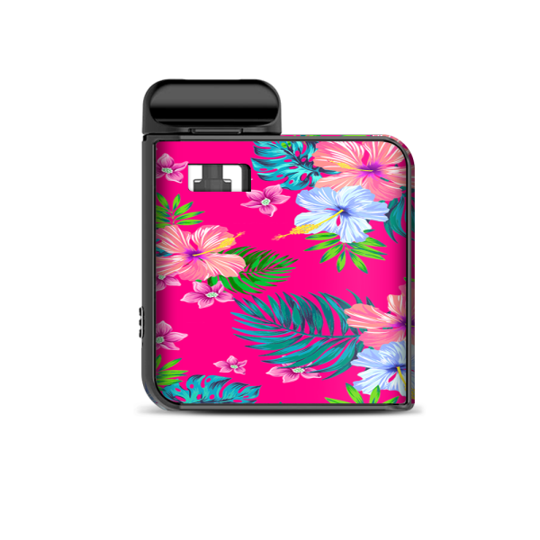 Pink Neon Hibiscus Flowers Smok Mico Kit Skin Fashion