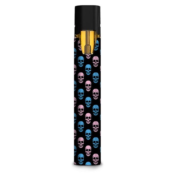 Pink Blue Skulls Black Background Stiiizy starter stick Skin Sale