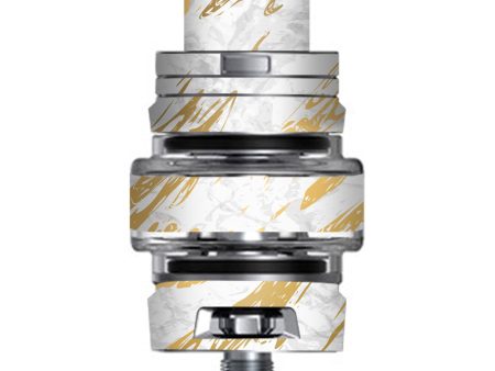 Gold Marlbe White Granite Stone Slate Smok TFV8 Big Baby V2 Tank Skin For Sale