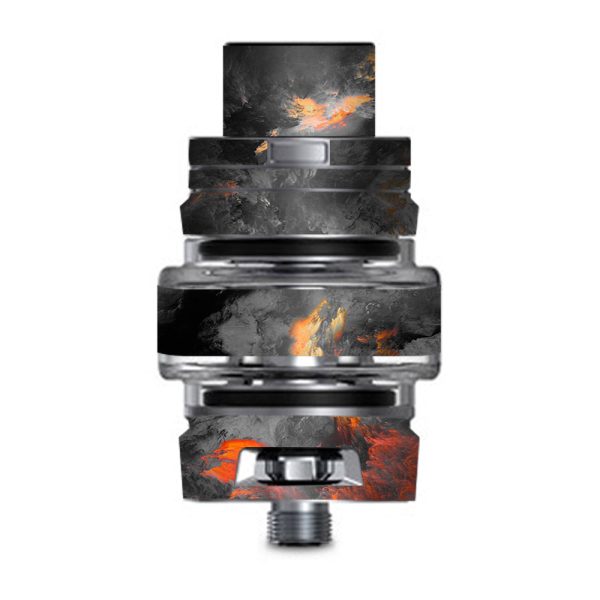 Grey Clouds On Fire Paint Smok TFV8 Big Baby V2 Tank Skin Cheap