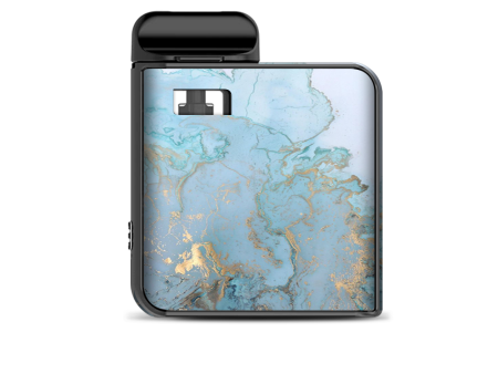 Teal Blue Gold White Marble Granite Smok Mico Kit Skin Online Sale