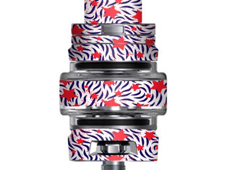 Red White Blue Stars Stripes Abstract Pattern Smok TFV8 Big Baby V2 Tank Skin on Sale